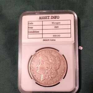 1881 Morgan Silver Dollar Coin PD122